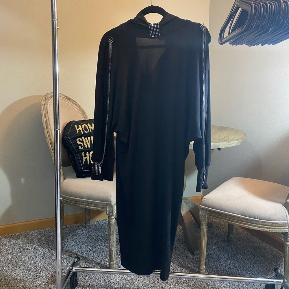 Turtle neck cold shoulder bodycon dress